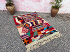 Alfombra Bereber Boucherouite "Mosaico de Historias" – Arte Textil Multicolor