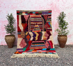 Alfombra Bereber Boucherouite "Mosaico de Historias" – Arte Textil Multicolor