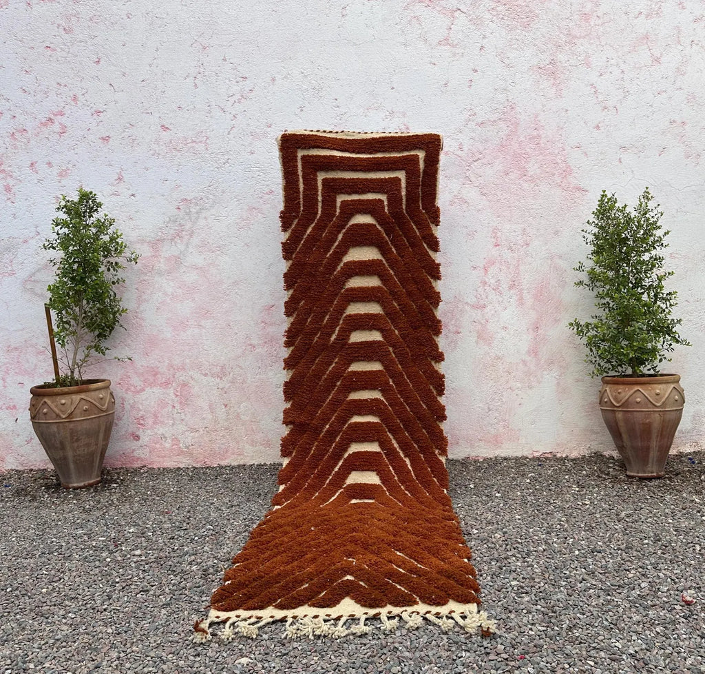 Alfombra Bereber "Paisaje Interior" – Arte Abstracto en Lana con Relieves Multicolor