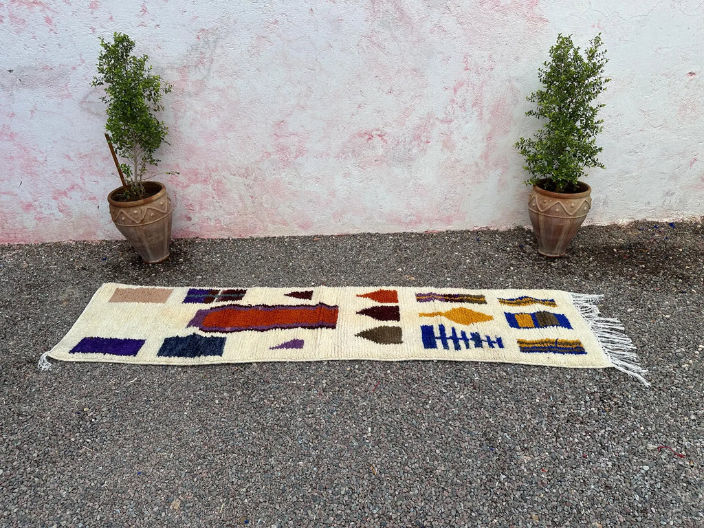 Alfombra Pasillera Bereber "Portal del Atlas" – Lana Natural y Geometría Sagrada