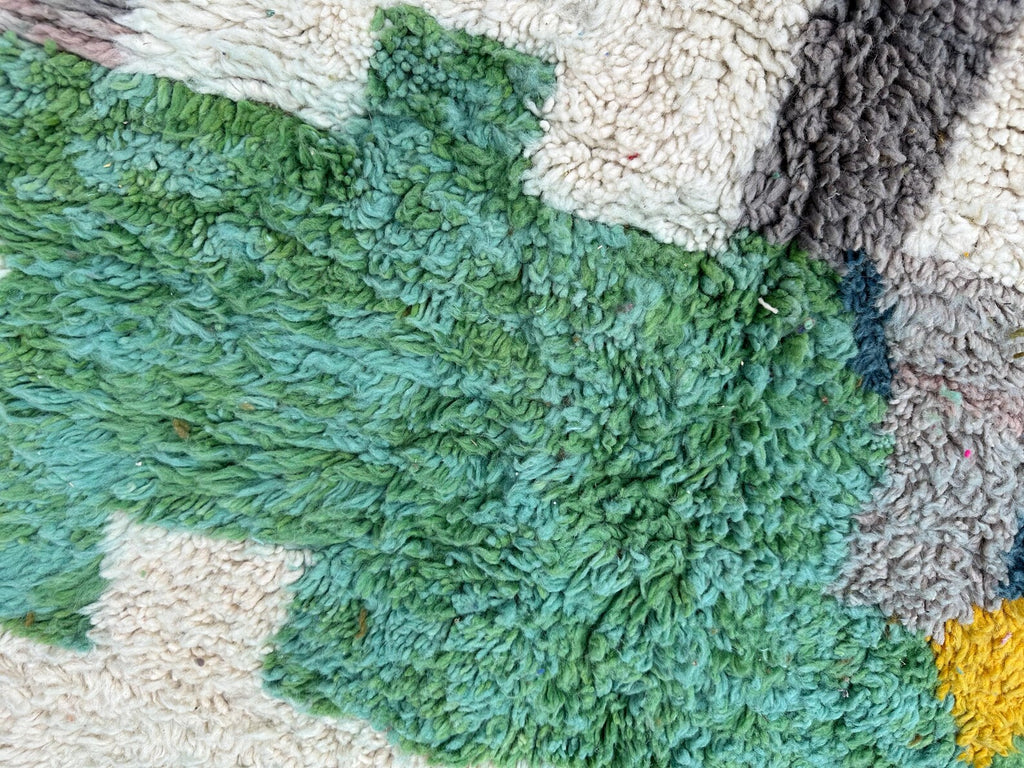 Alfombra Bereber "Primavéra de Marrakech" – Naranja Vibrante con Detalles en Azul Añil