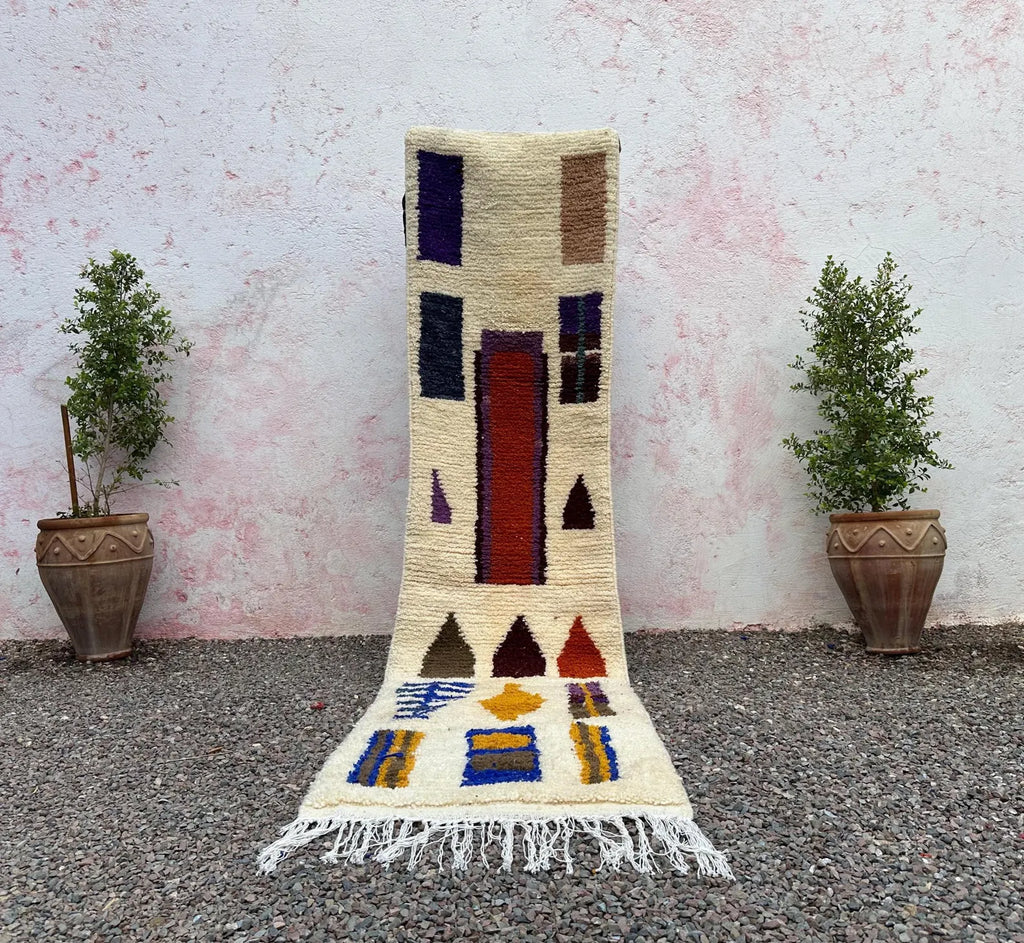 Alfombra Pasillera Bereber "Portal del Atlas" – Lana Natural y Geometría Sagrada