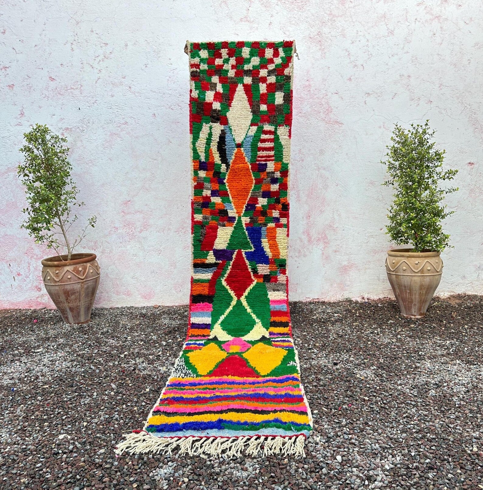 Alfombra Bereber Azilal "Constelación del Atlas" – Lana Natural y Geometría en Relieve